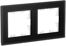 Рамка универсальная Systeme Electric AtlasDesign Nature 2-м. стекло черный картинка